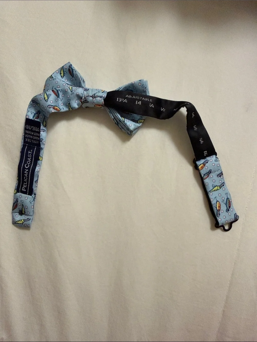 Boys Light Blue Fish Pattern Bow Tie